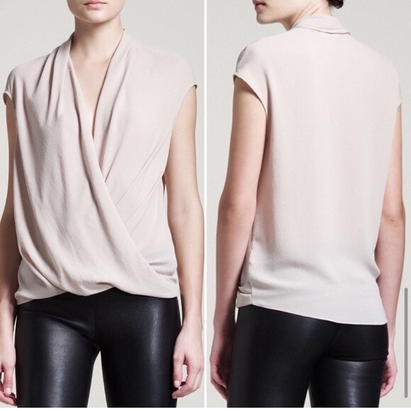 Helmut Lang Light Grey Cap Shroud Twist Top S‎ - Picture 1 of 7